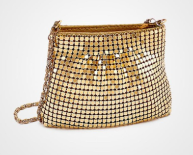 Bright Gold Purse With Chain